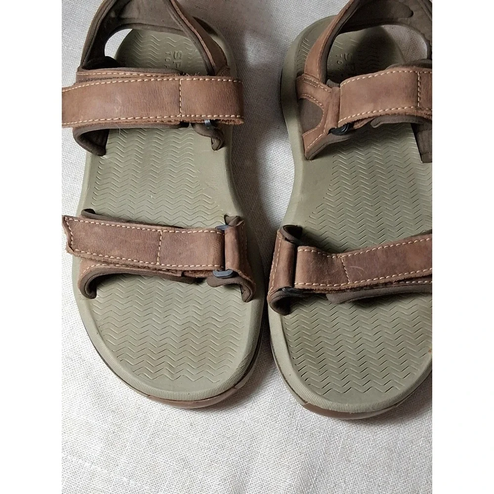 Sperry Top-Sider Mens Brown Leather Strappy Adjustable Sandals Size 9M